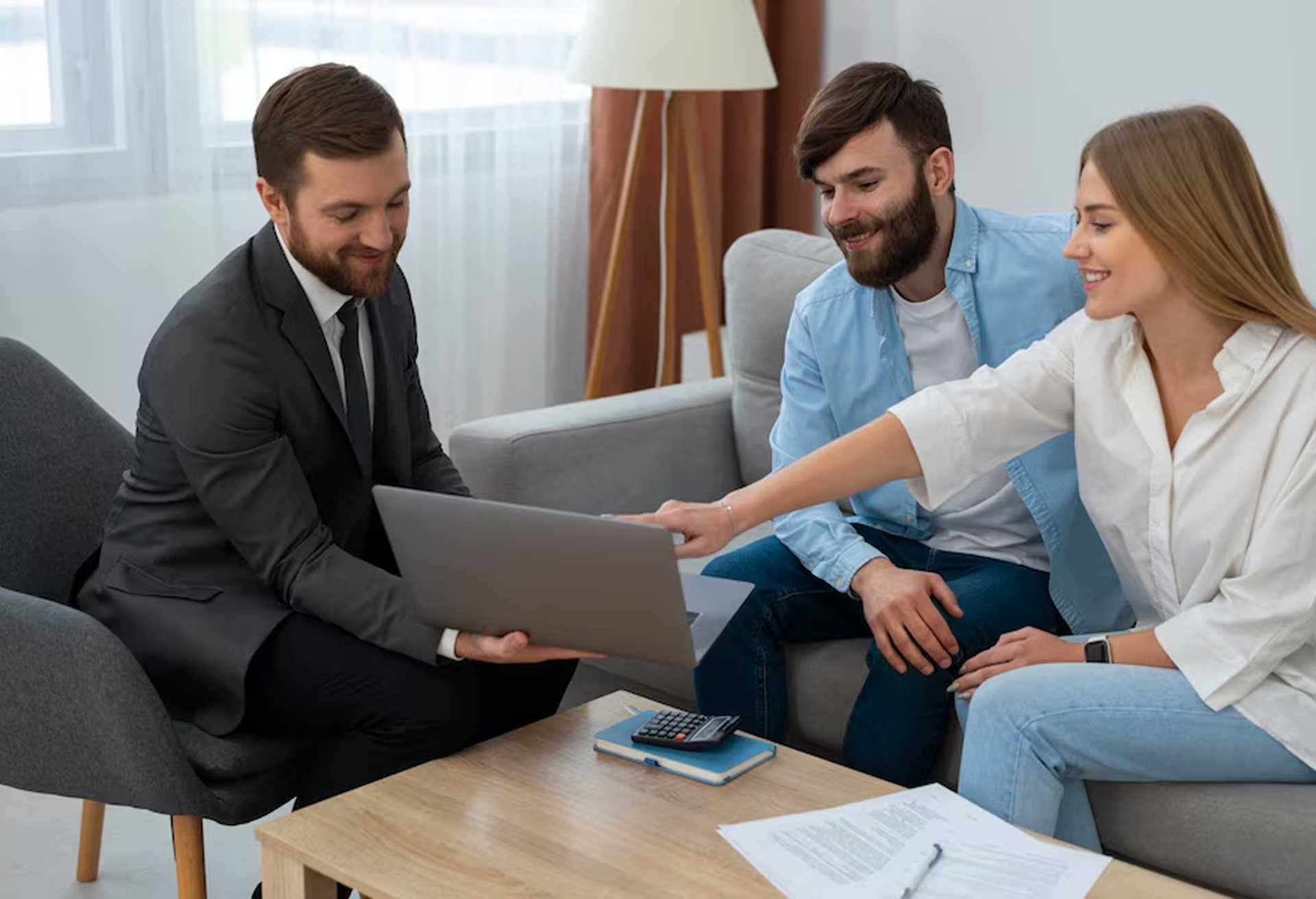 Discussion over a laptop