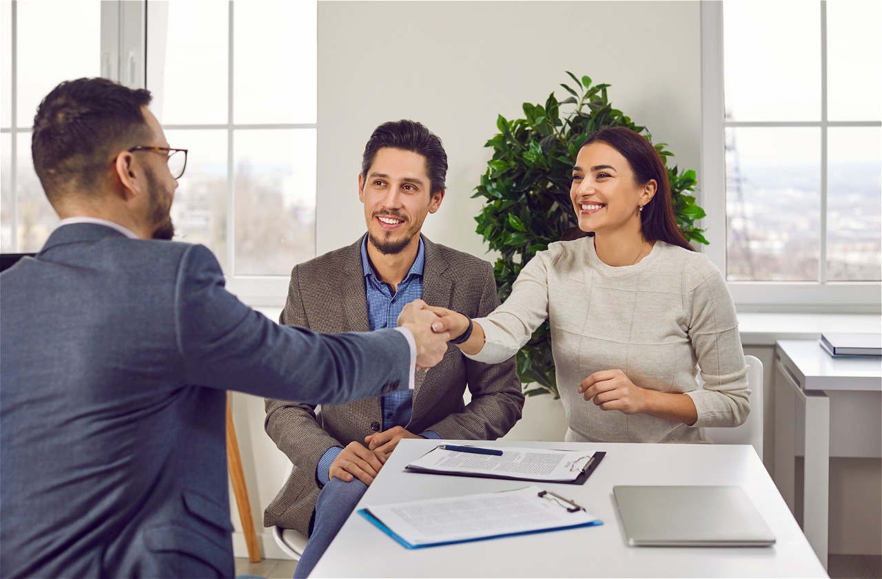 Handshake in business meeting
