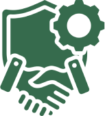 Handshake with gear icon